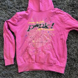 Pink Sp5der Hoodie Large 