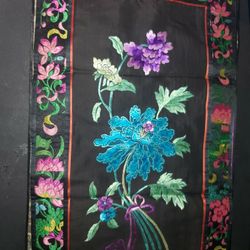 Vintage Floral Japanese OBI / Silk Table Runner