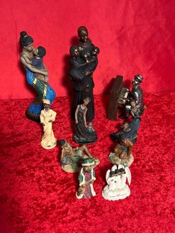 Lot of 10 African American Heritage Resin Figurines up to 9” tall