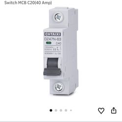 AC Miniature Circuit Breaker 20 Amp 120V/240V 1p DIN Rail Mount Breaker Thermal Magnetic Trip Solar AC Disconnect Switch MCB C20(40 Amp)