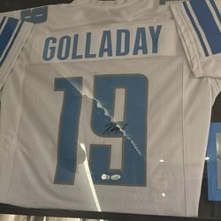Kenny Golladay signed game jersey and picture frame