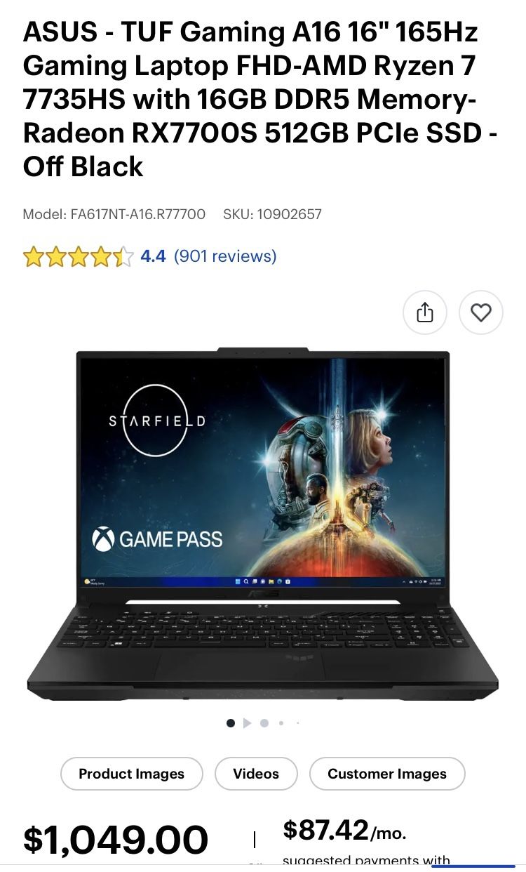 ASUS TUF A16 GAMING LAPTOP