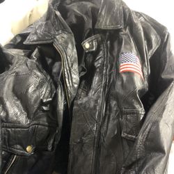 Vintage US Made Biker Stitch Out Jacket L