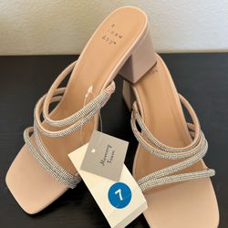 Women's Blakely Rhinestone Mule Heels - A New Day™ 