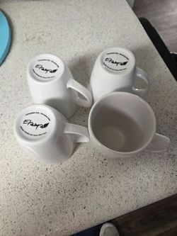 Elama White Ceramic Coffee Mugs Set of 4