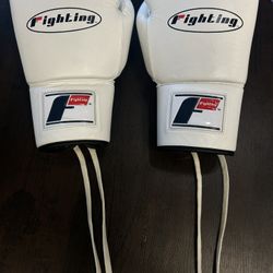 Premium Leather Fighting Boxing Gloves Lace Ups