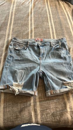 Crystal Rock Distressed Denim Shorts