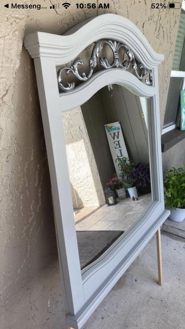 Large Grey Mirror Fir Dresser