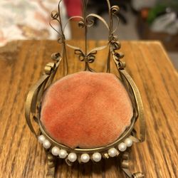 vintage folk art chair pin cushion