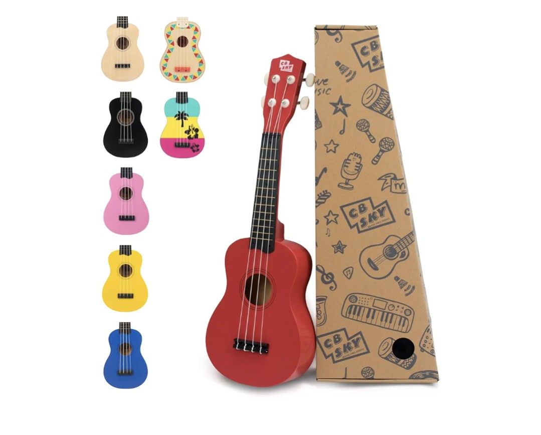 Soprano Ukulele 21' Beginner Student Kids Guitar In Red