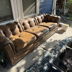 Antique Leather Couch Curb alert 