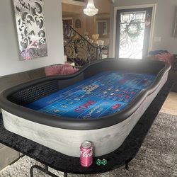 Custom Craps Table and 3 Cases Of Clay Chips