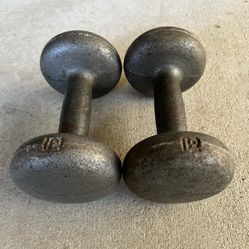 Vintage Cast Iron 12 Lb. Weights