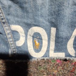 Vintage Polo Ralph Lauren Jean Jacket Kids 14 Flesh Pony Embroidered Classic Crop