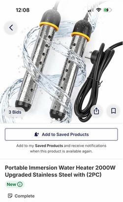 Portable Immersion Water Heater 2000W – 2 Pack