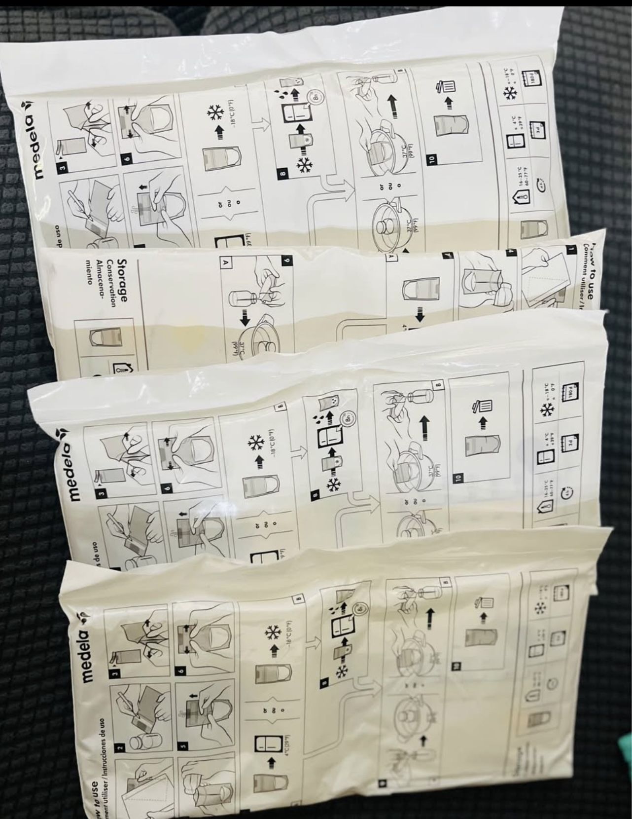 Breast milk storage bags