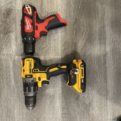 DeWalt and Milwaukee Drill 
