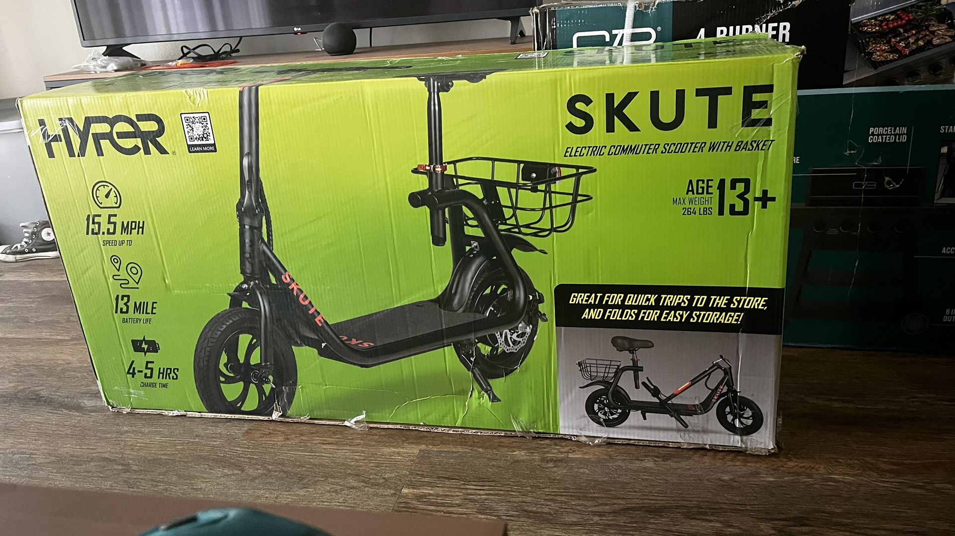 NEW Seated Electric Scooter 36V Hyper Commute 12", 250W Motor, Max Speed 15mph, Adult/13+
