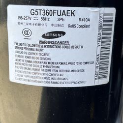 New Samsung AC Compressor 230 Volt 3 Phase 