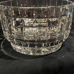 Vintage hand cut crystal bowl large