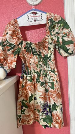 H&M Floral Romper with Orange and Green