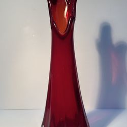 Mid-Century Modern Cranberry/Ruby Red Art Glass