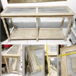 Shabby Chic White Washed Console Table