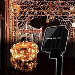 Solar string lights, 33ft, 100 led, 8 modes