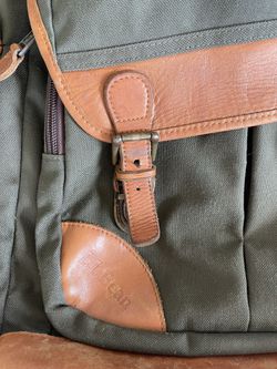 L.L. Bean Forest Green Safari Style Backpack Thumbnail