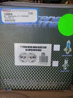 7"Stock Metal Back/Glass Len's H4 Super Bulb