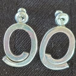 925 Sterling Silver Small Post Hoop  Earrings Very Rare!