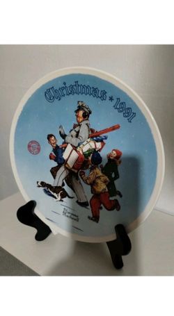 CHRISTMAS 1991 PORCELAIN PLATE 8"