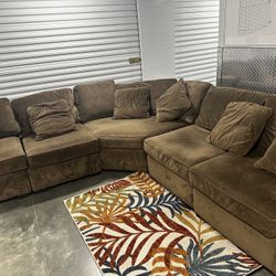 6PC BROWN MODULAR SECTIONAL COUCH W/ FREE DELIVERY 