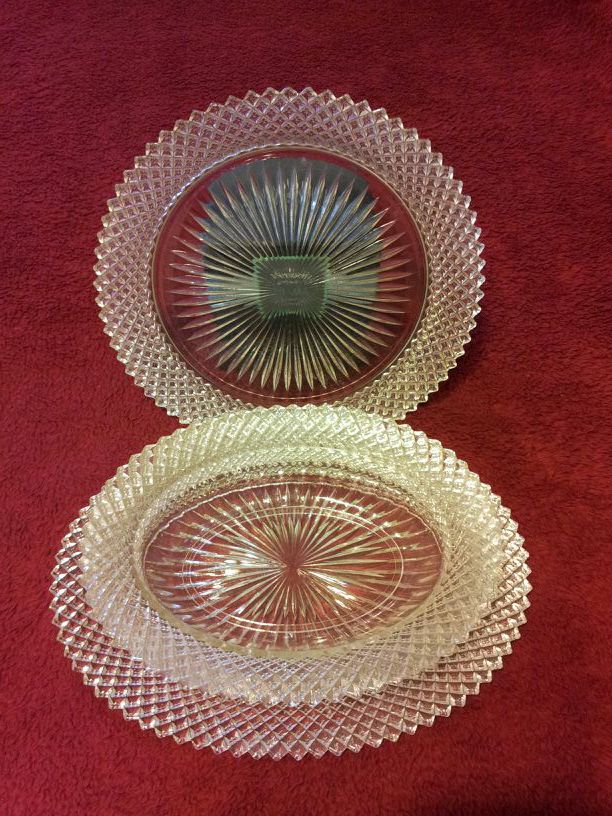 3pc crystal bowl and platter set