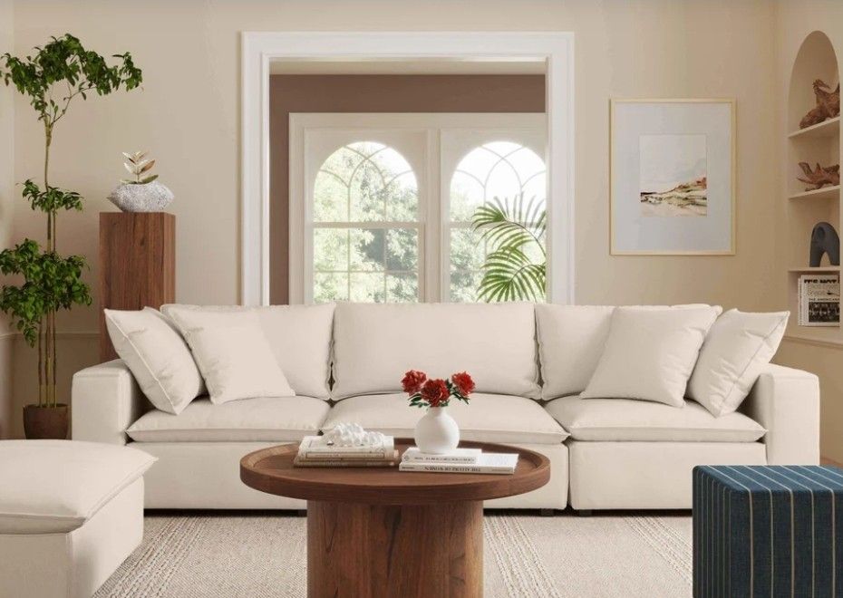 Brand New 120" Six Penny Dupe  Performance Fabric Modular Sectional