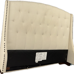Queen Cream Upholstered Bed Frame