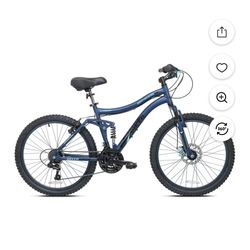 Genesis Bella Vista Full Suspension Tween/Teen Mountain Bike, 24" Wheels, Blue