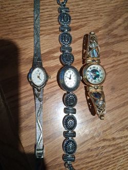 Watches Embassy Heart Band & Wrangler & Unknown  Quartz 3 Watch Lot Rare Beautiful 