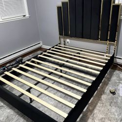 BLACK & GOLD Velvet Bed 🛏️ FAST DELIVERY!!