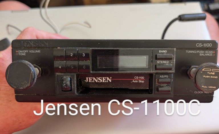 Vintage Jensen CS-1100C Car AM/FM Receiver, Cassette Player, Auto Stop, Band, Stereo, Clock, Memory + More