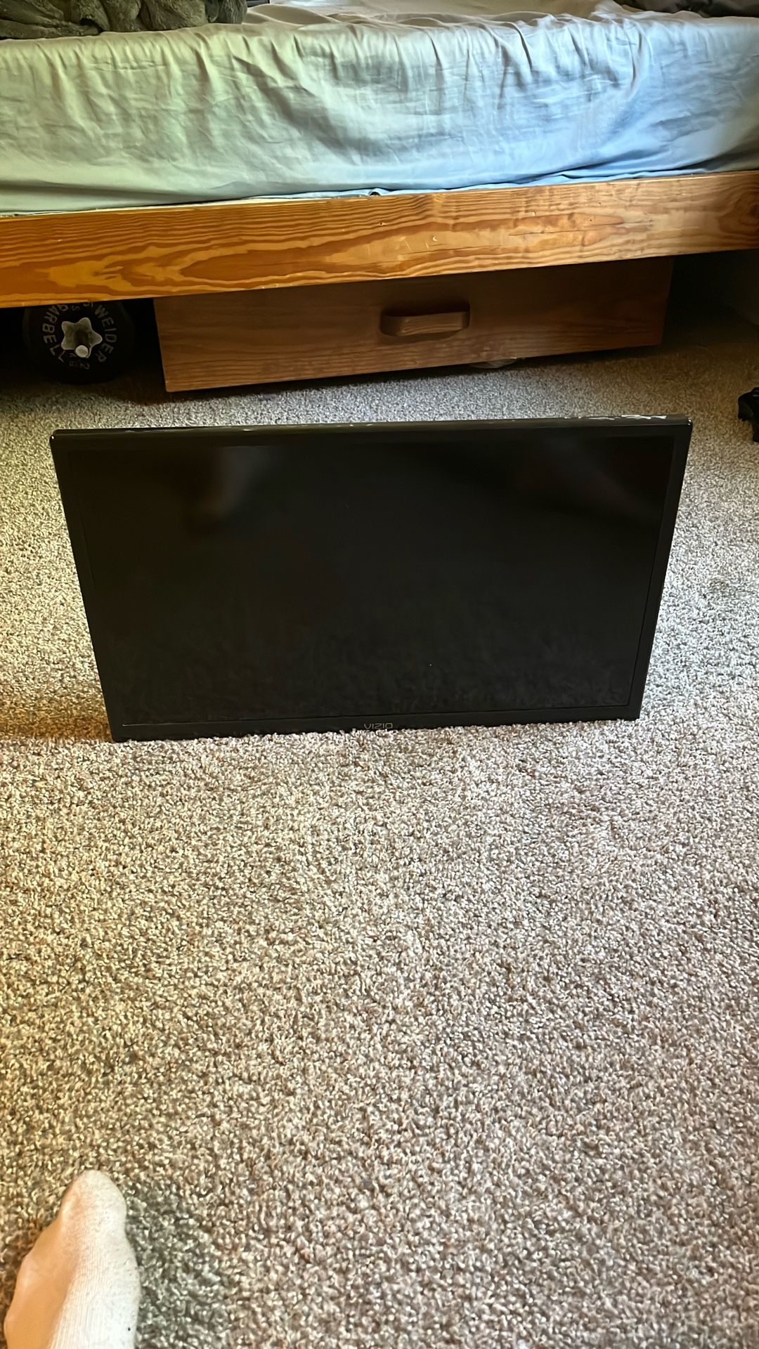 Black Vizio Small TV 24inch