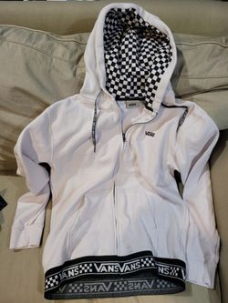 Vans Checker Checkered Size M Medium White Zipper Zippered Hoodie