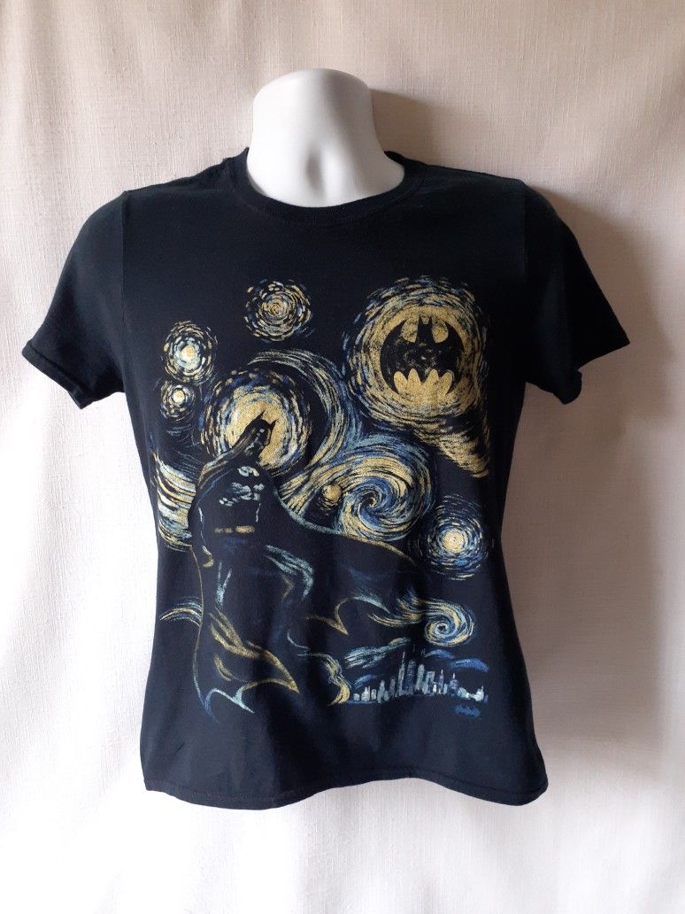 Batman Van Gogh men's black short sleeve t-shirt size S