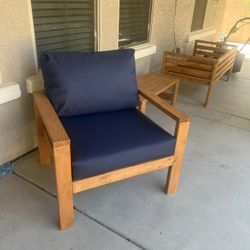 Wood Loveseat & chair