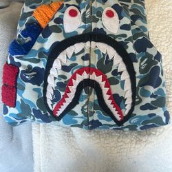 Double Red Bape Hoodie And Blue Bape Hoodie