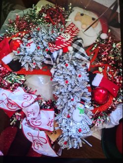 Xmas Wreaths..Price For Both Is $65..Seperatly,Candy Cane Is $20,Santa Is $50