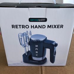 6 inch Servappetite Retro hand mixer, blue new