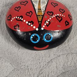 Cute Ladybug Rock – Hand-Painted by a Kid 🐞✨