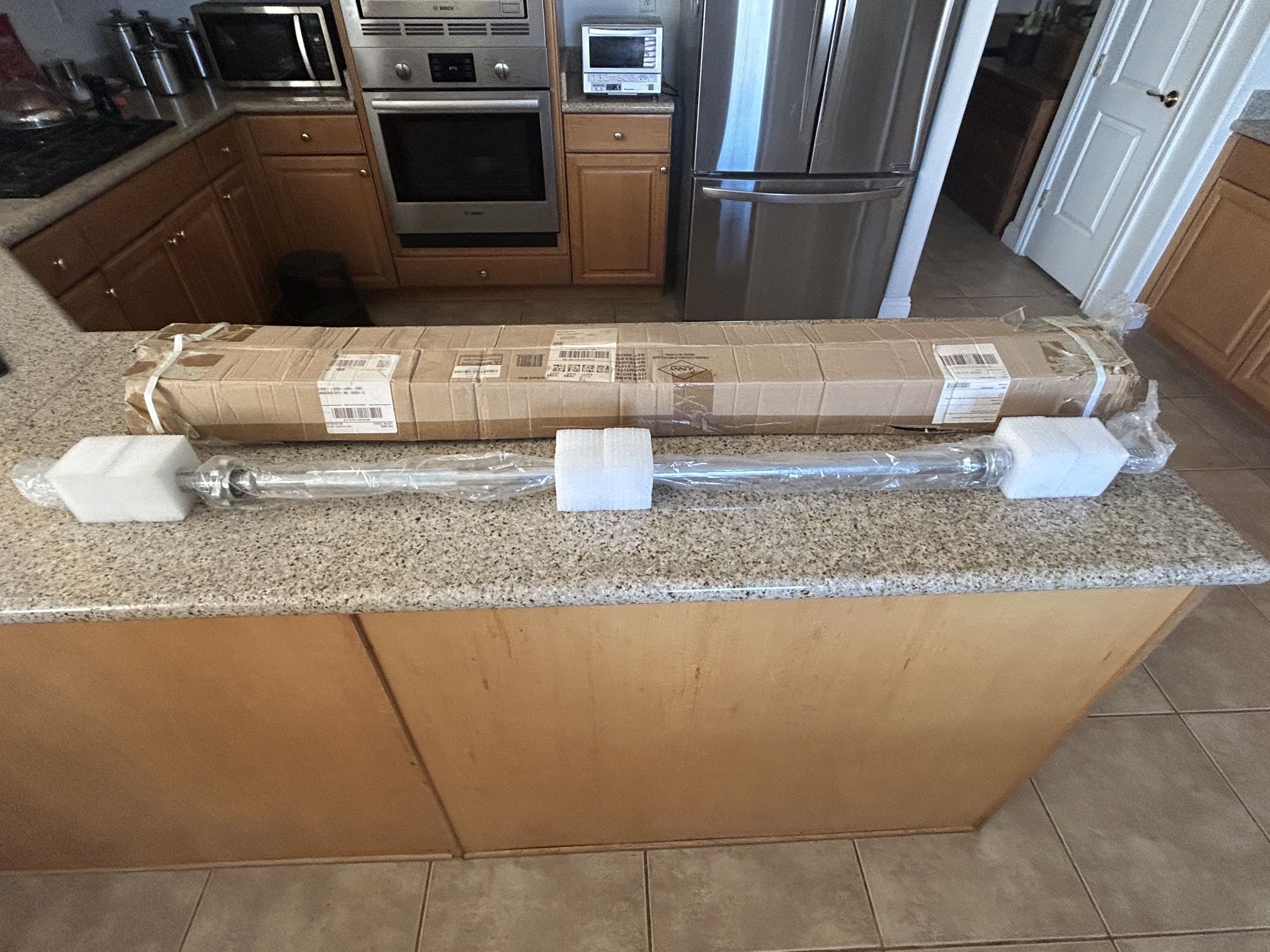 Weight Bar for Presses or Deadlifts 5 Feet  - Spin on. Locks - New