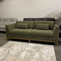 Luxury Olive Green Thomasville Sofa